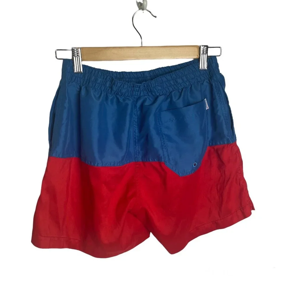 chubbies Blue and Red Colorblock Swim Trunks